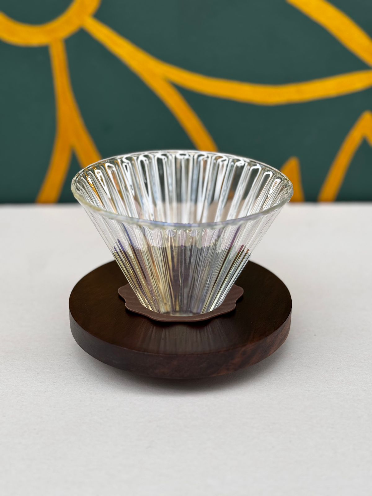 Dripper Vidrio Con base de Madera