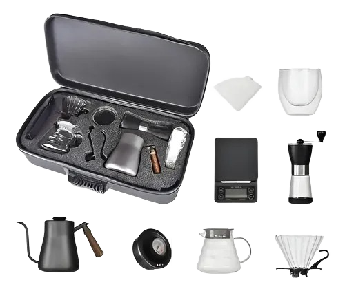 Maleta viajera de café para baristas