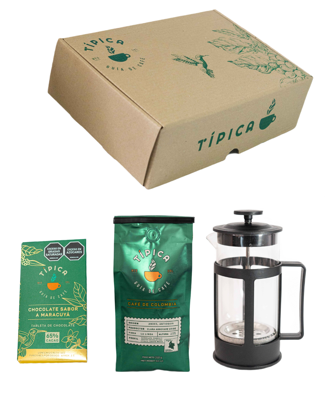 Kit Prensa Francesa 350ml + 350gr Café
