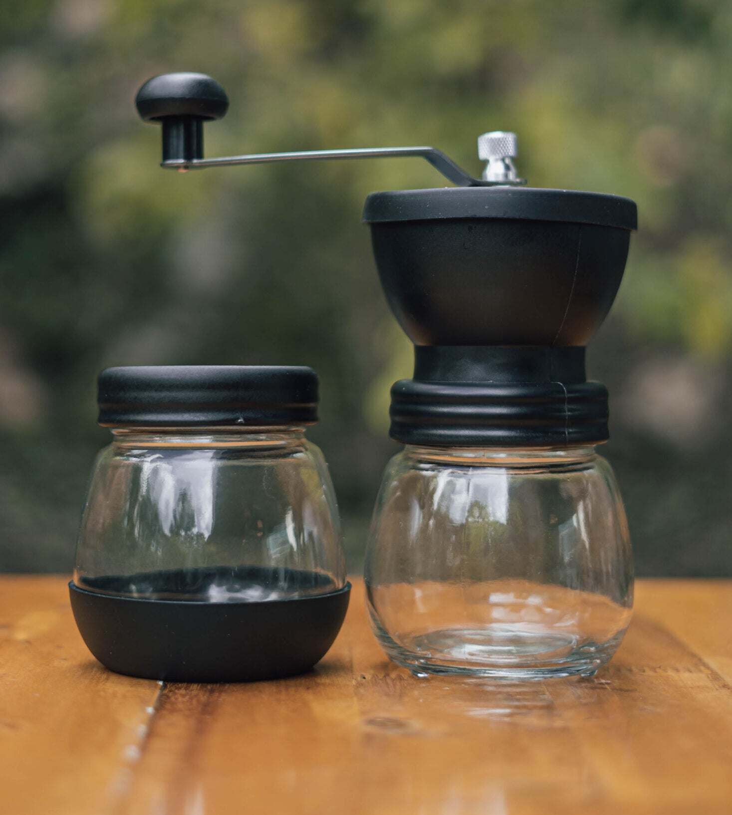 Molino Manual doble Vaso de Vidrio