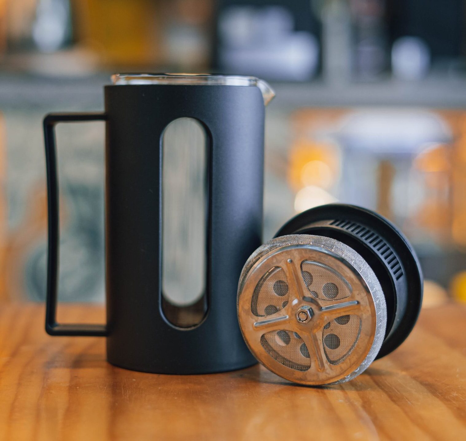 PRENSA FRANCESA PLÁSTICA NEGRA 600ml