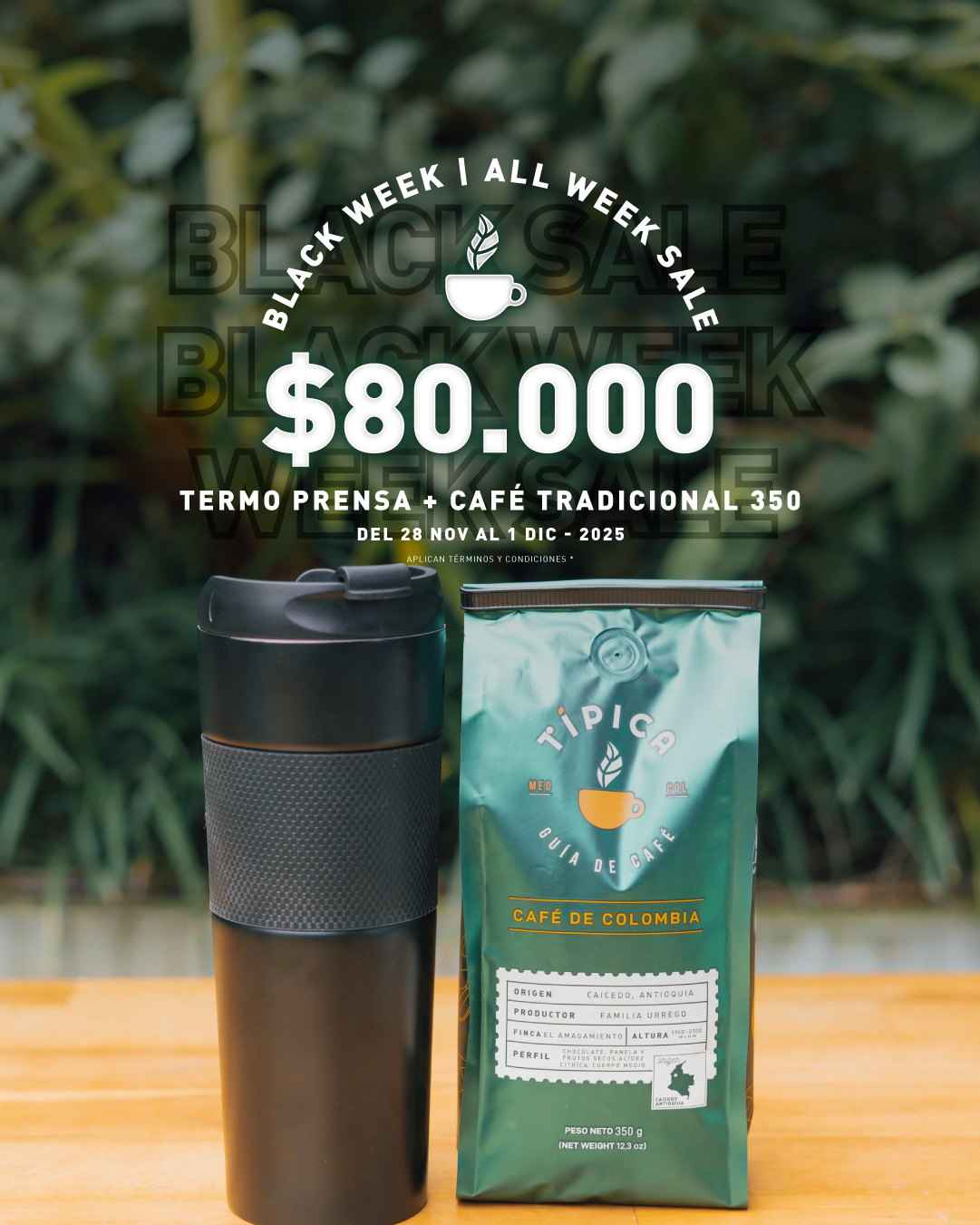 Kit termo prensa + Café  Tradicional