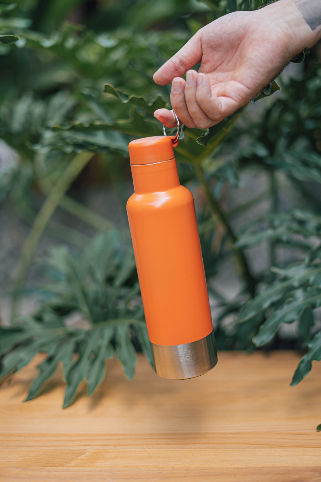 termo sport 500ml naranja con argolla