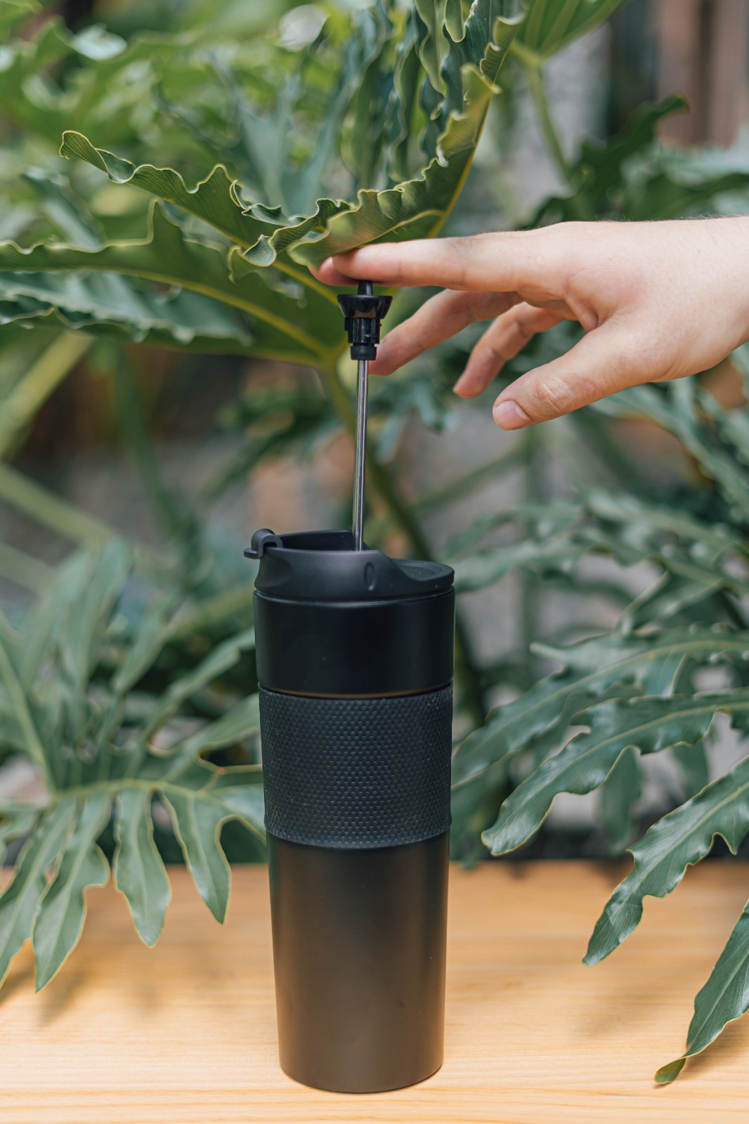 termo prensa 450ml negro